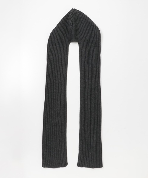 KBF（ケイビーエフ）の「フード付きニットストール（マフラー・レディース・グレー/オフホワイト・ONE）」の14枚目の写真
