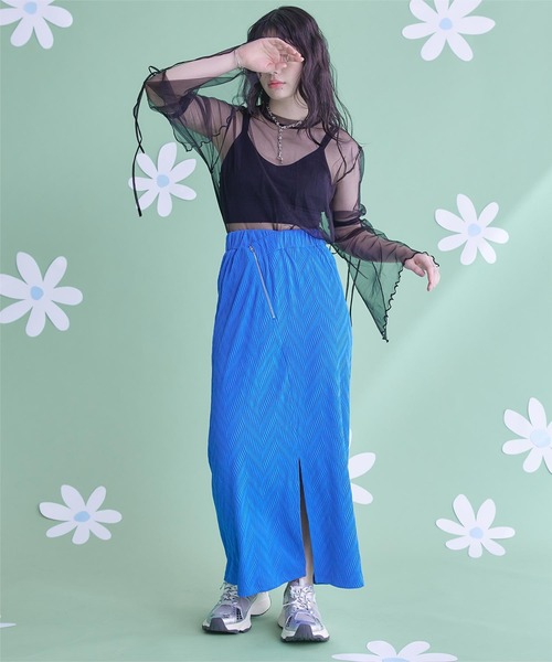 スリットスリーブシアートップス（Tシャツ/カットソー）｜miette