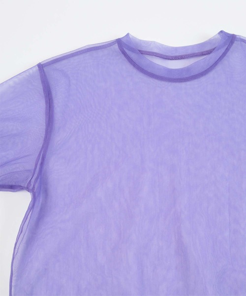 miette（ミエット）の「スリットスリーブシアートップス（Tシャツ/カットソー・レディース・レッド/ブラック/オフホワイト/パープル/ピンク/シルバー・FREE）」の7枚目の写真