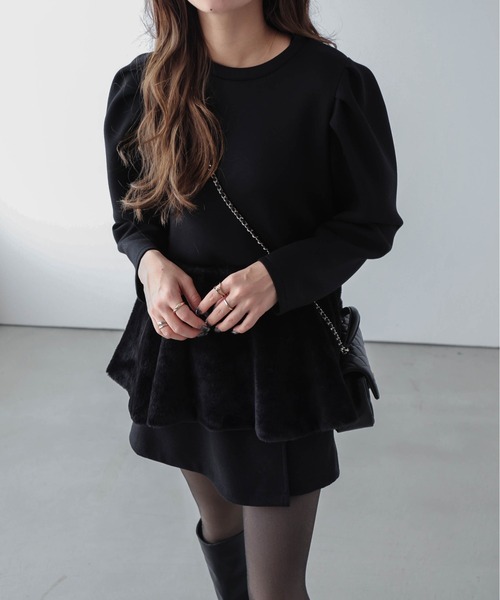 AMELY(エミリー)の「エコファーペプラムプルオーバー(その他トップス・レディース・ホワイト/ブラック・フリー)」の10枚目の写真