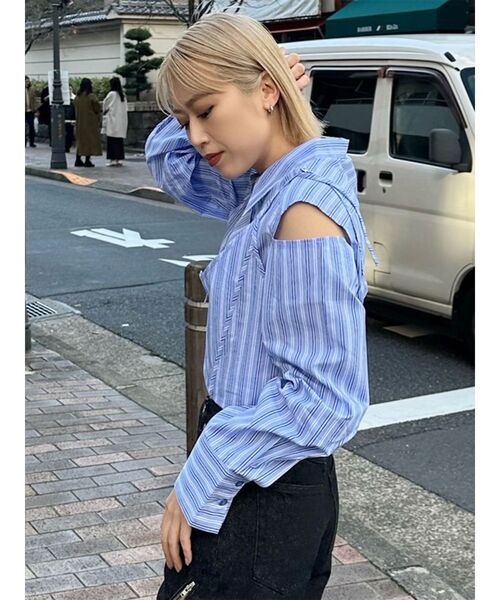 MURUA(ムルーア)の「ターンバック2wayシャツ(シャツ/ブラウス・レディース・ホワイト/グレー/その他1/イエロー・FREE)」の18枚目の写真