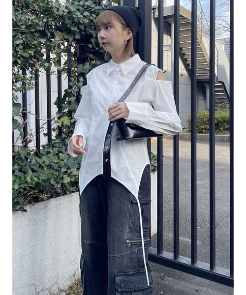 MURUA(ムルーア)の「ターンバック2wayシャツ(シャツ/ブラウス・レディース・ホワイト/グレー/その他1/イエロー・FREE)」の7枚目の写真