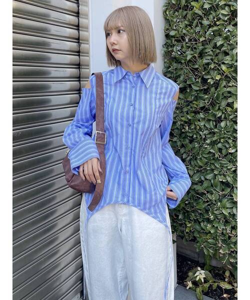 MURUA(ムルーア)の「ターンバック2wayシャツ(シャツ/ブラウス・レディース・ホワイト/グレー/その他1/イエロー・FREE)」の13枚目の写真