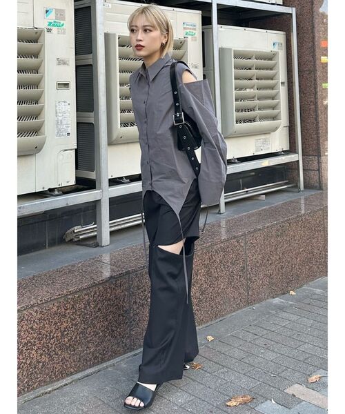 MURUA(ムルーア)の「ターンバック2wayシャツ(シャツ/ブラウス・レディース・ホワイト/グレー/その他1/イエロー・FREE)」の17枚目の写真