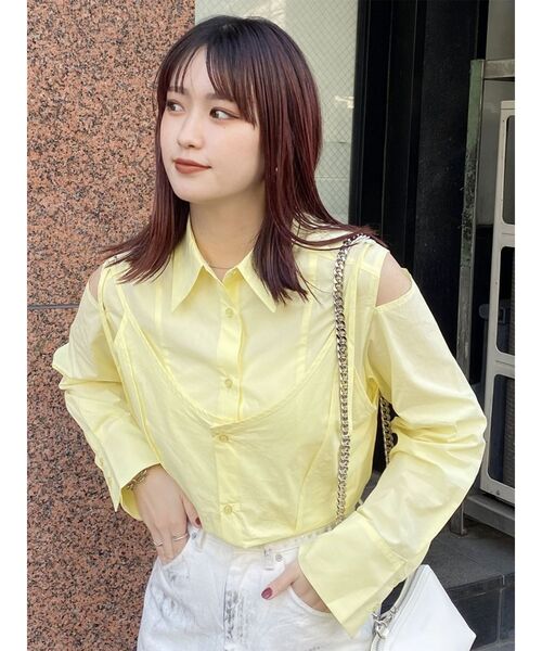 MURUA(ムルーア)の「ターンバック2wayシャツ(シャツ/ブラウス・レディース・ホワイト/グレー/その他1/イエロー・FREE)」の20枚目の写真