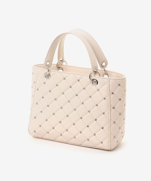 MAJESTIC LEGON（マジェスティックレゴン）の「ビジューキルティングハンドバッグ（ハンドバッグ・レディース・ブラック/サックスブルー/アイボリー・FREE）」の12枚目の写真