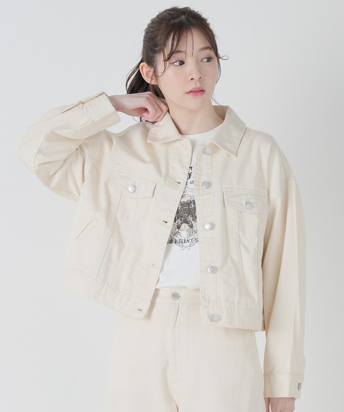 Honeys(ハニーズ)の「Gジャン/デニムジャケット(デニムジャケット・レディース・インディゴブルー/アイボリー/ライトインディゴブルー・L/S/LL/M)」の6枚目の写真