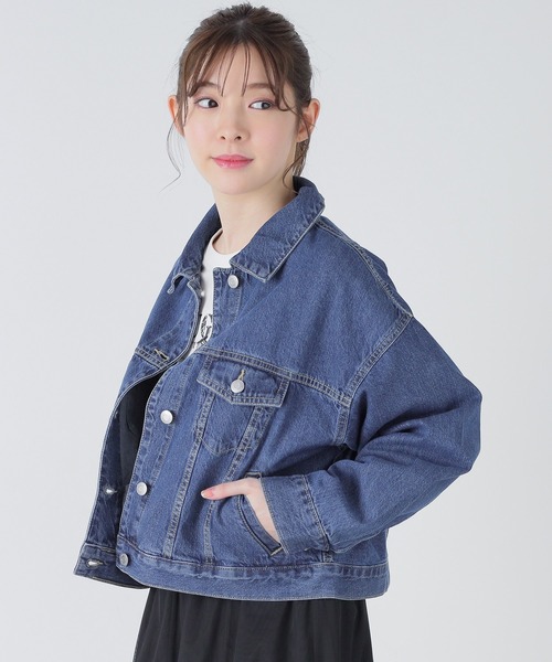 Honeys(ハニーズ)の「Gジャン/デニムジャケット(デニムジャケット・レディース・インディゴブルー/アイボリー/ライトインディゴブルー・L/S/LL/M)」の9枚目の写真