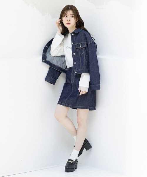 Honeys(ハニーズ)の「Gジャン/デニムジャケット(デニムジャケット・レディース・インディゴブルー/アイボリー/ライトインディゴブルー・L/S/LL/M)」の11枚目の写真