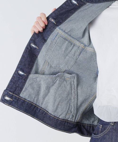 Honeys(ハニーズ)の「Gジャン/デニムジャケット(デニムジャケット・レディース・インディゴブルー/アイボリー/ライトインディゴブルー・L/S/LL/M)」の21枚目の写真