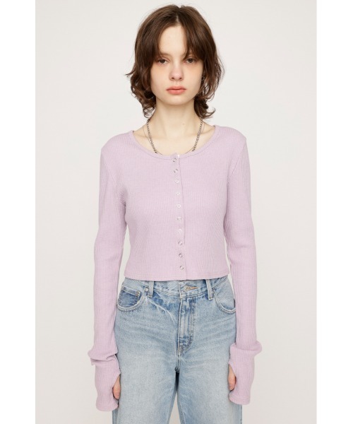 SLY（スライ）の「CUT RIB SNAP TOPS カット リブ スナップ
