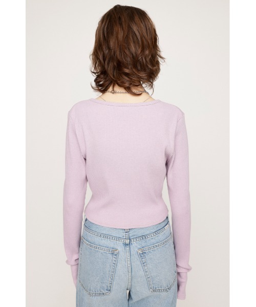 SLY（スライ）の「CUT RIB SNAP TOPS カット リブ スナップ