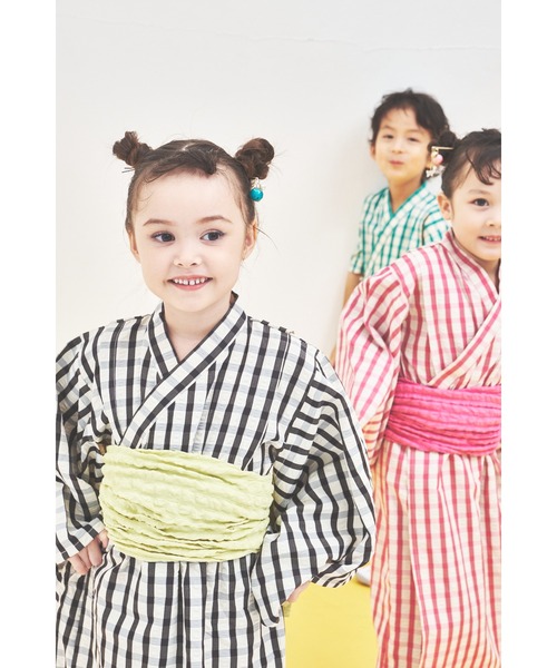 浴衣ギンガムチェック　tika ギンガムチェック浴衣/チョコミント 浴衣 花鹿 kajika 通販