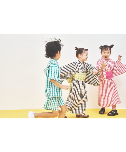 サッカーギンガム浴衣（浴衣）｜maarook（マルーク）