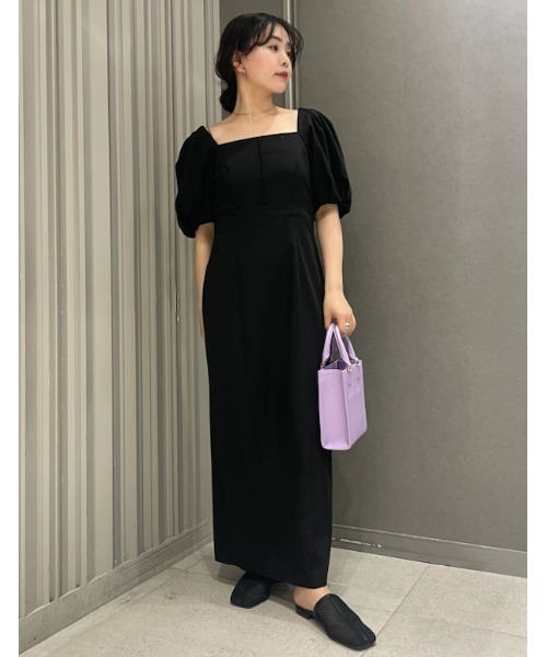 FRAY I.D（フレイアイディー）の「パフスリーブドレス（ドレス・レディース・インディゴブルー/ベージュ/ブラック・1/0）」の2枚目の写真