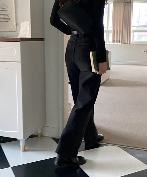 by muni:r(バイ ムニール)の「ウォッシングワイドデニムパンツ(デニムパンツ・レディース・ブラック/ブルー・SMALL/MEDIUM)」の21枚目の写真