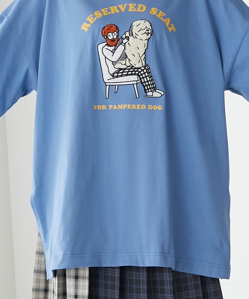 オジサン＆DOGサガラ刺繍オーバーロンTEE（Tシャツ/カットソー