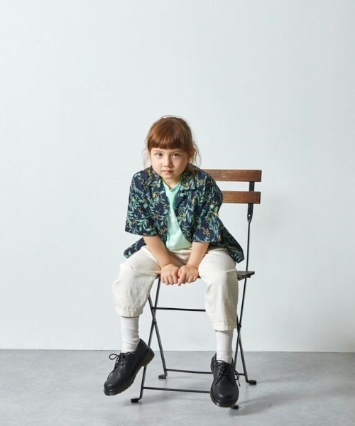 EAST END HIGHLANDERS（イーストエンドハイランダーズ）の「East End Highlanders / ボタニカルプリント開襟シャツ<100-120cm>（シャツ/ブラウス・キッズ・マスタード/ネイビー・110/120/100）」の8枚目の写真
