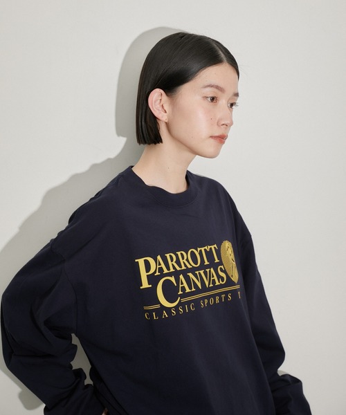 PARROTT CANVAS（パロットキャンバス）の「【PARROTT CANVAS】CLASSIC SPORTS L/S TEE（Tシャツ/カットソー・レディース・ネイビー/オフホワイト・FREE）」の2枚目の写真