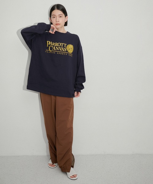PARROTT CANVAS（パロットキャンバス）の「【PARROTT CANVAS】CLASSIC SPORTS L/S TEE（Tシャツ/カットソー・レディース・ネイビー/オフホワイト・FREE）」の5枚目の写真