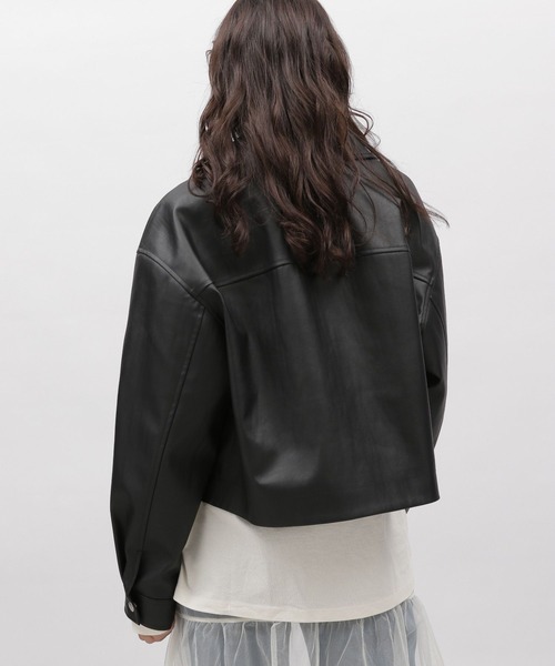 LAKOLE（ラコレ）の「エリツキレザーブルゾン / 101685（ブルゾン・レディース・アイボリー/ブラック・MEDIUM/SMALL）」の7枚目の写真