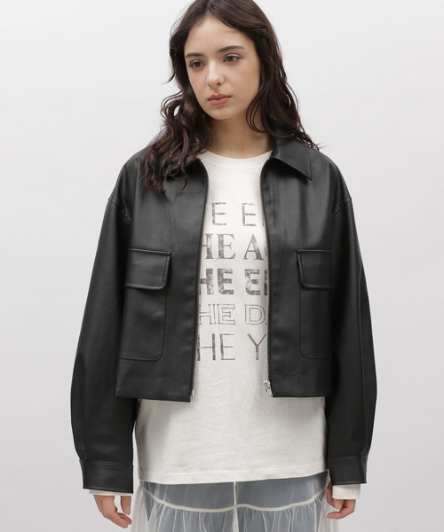 LAKOLE（ラコレ）の「エリツキレザーブルゾン / 101685（ブルゾン・レディース・アイボリー/ブラック・MEDIUM/SMALL）」の8枚目の写真