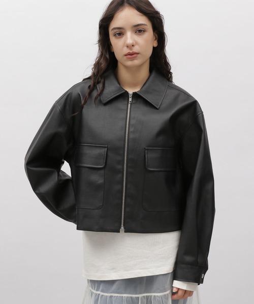 LAKOLE（ラコレ）の「エリツキレザーブルゾン / 101685（ブルゾン・レディース・アイボリー/ブラック・MEDIUM/SMALL）」の12枚目の写真