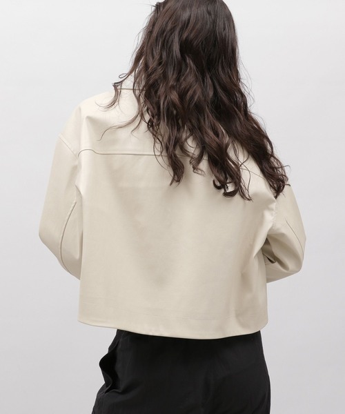 LAKOLE（ラコレ）の「エリツキレザーブルゾン / 101685（ブルゾン・レディース・アイボリー/ブラック・MEDIUM/SMALL）」の13枚目の写真