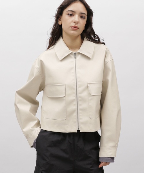 LAKOLE（ラコレ）の「エリツキレザーブルゾン / 101685（ブルゾン・レディース・アイボリー/ブラック・MEDIUM/SMALL）」の15枚目の写真