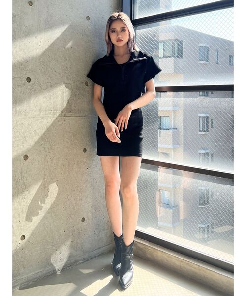 GYDA（ジェイダ）の「two pieceレイヤードテレコワンピース（ワンピース・レディース・ブラック/グレー・FREE）」の20枚目の写真