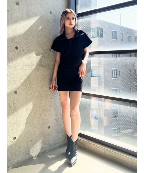 GYDA（ジェイダ）の「two pieceレイヤードテレコワンピース（ワンピース・レディース・ブラック/グレー・FREE）」の21枚目の写真