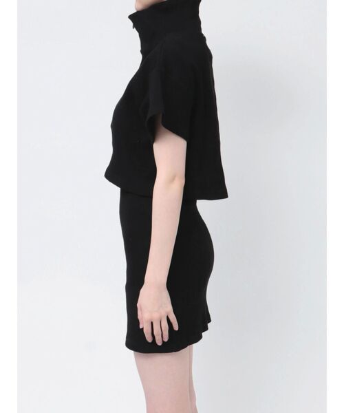 GYDA（ジェイダ）の「two pieceレイヤードテレコワンピース（ワンピース・レディース・ブラック/グレー・FREE）」の4枚目の写真