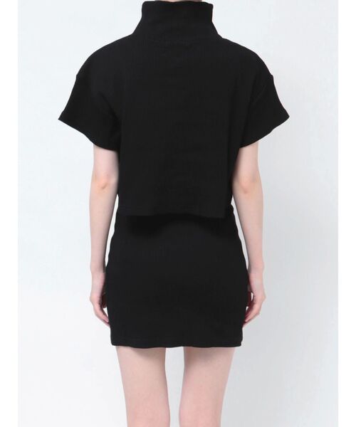 GYDA（ジェイダ）の「two pieceレイヤードテレコワンピース（ワンピース・レディース・ブラック/グレー・FREE）」の5枚目の写真