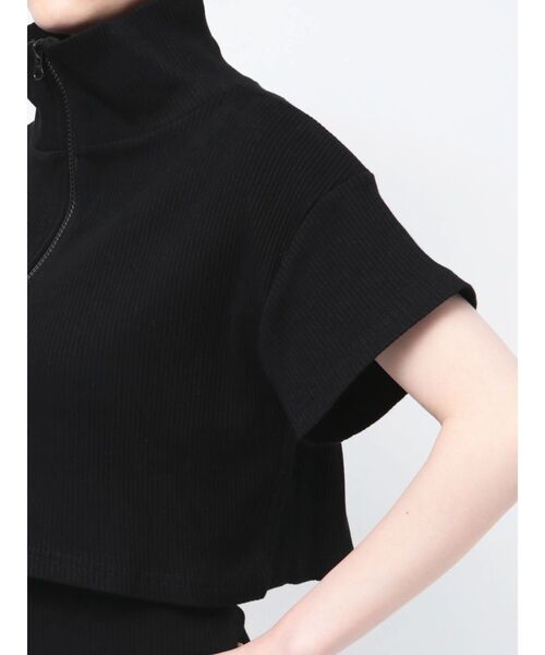 GYDA（ジェイダ）の「two pieceレイヤードテレコワンピース（ワンピース・レディース・ブラック/グレー・FREE）」の7枚目の写真