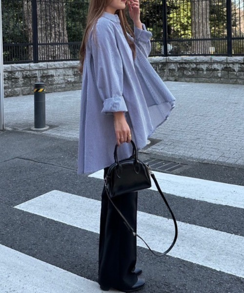 ACYM(アシーム)の「Minimal back long シャツ(シャツ/ブラウス・レディース・ブルー/ホワイト/ピンク/ネイビー・FREE)」の2枚目の写真