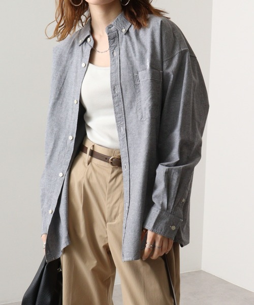 GERRY(ジェリー)の「GERRY オックス ワンポイント 刺繍 ボタンダウンシャツ(シャツ/ブラウス・メンズ・サックスブルー/グレー/ネイビー/ホワイト・M/LL/L)」の12枚目の写真