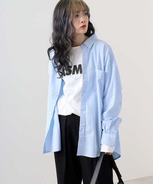 GERRY(ジェリー)の「GERRY オックス ワンポイント 刺繍 ボタンダウンシャツ(シャツ/ブラウス・メンズ・サックスブルー/グレー/ネイビー/ホワイト・M/LL/L)」の18枚目の写真