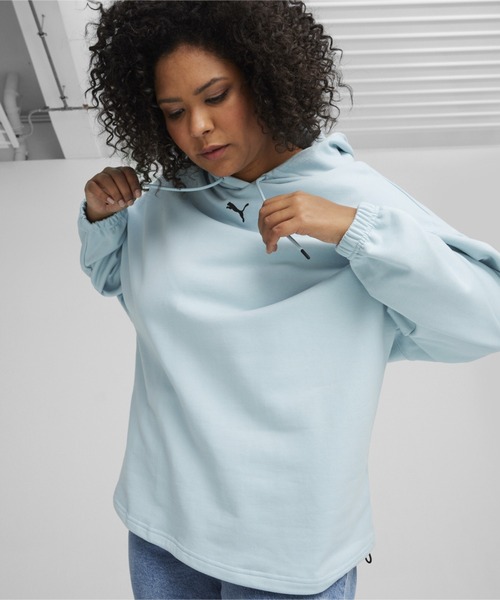 PUMA（プーマ）の「PUMA プーマ ウィメンズ デア トゥ オーバーサイズ フーディ DARE TO Oversized Ho（パーカー・レディース・ターコイズブルー/ブラック/ライム・X-SMALL/SMALL/LARGE/MEDIUM）」の3枚目の写真