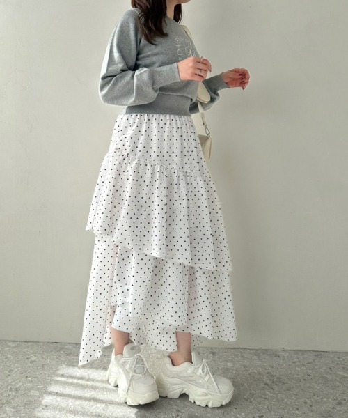 OLIVE des OLIVE（オリーブデオリーブ）の「刺繍ロゴニット　1041050130（ニット/セーター・レディース・オフホワイト/サックスブルー/トップグレー/ネイビー・FREE）」の14枚目の写真