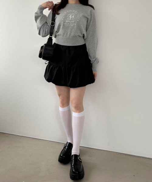 OLIVE des OLIVE（オリーブデオリーブ）の「刺繍ロゴニット　1041050130（ニット/セーター・レディース・オフホワイト/サックスブルー/トップグレー/ネイビー・FREE）」の7枚目の写真