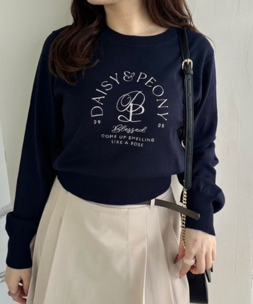 OLIVE des OLIVE（オリーブデオリーブ）の「刺繍ロゴニット　1041050130（ニット/セーター・レディース・オフホワイト/サックスブルー/トップグレー/ネイビー・FREE）」の9枚目の写真