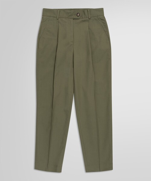 BROOKS BROTHERS（ブルックスブラザーズ）の「コットンブレンド ハイウエスト プリーテッド クロップドパンツ（その他パンツ・レディース・オリーブ・8/4/2/0/6）」の11枚目の写真