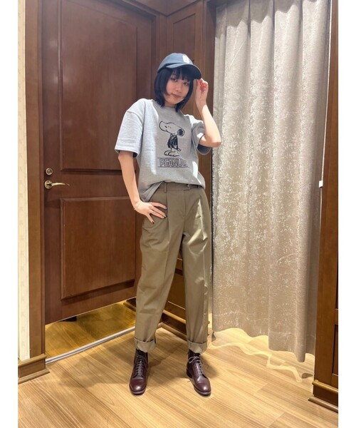 BROOKS BROTHERS（ブルックスブラザーズ）の「コットンブレンド ハイウエスト プリーテッド クロップドパンツ（その他パンツ・レディース・オリーブ・8/4/2/0/6）」の10枚目の写真