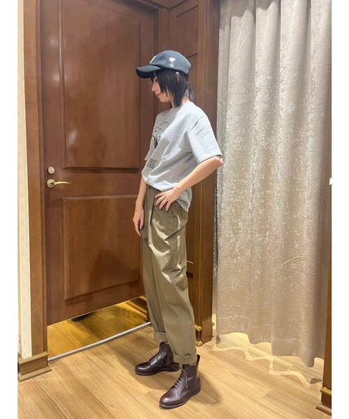 BROOKS BROTHERS（ブルックスブラザーズ）の「コットンブレンド ハイウエスト プリーテッド クロップドパンツ（その他パンツ・レディース・オリーブ・8/4/2/0/6）」の9枚目の写真
