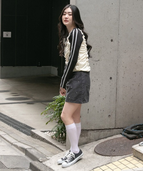 3.3 Field Trip （3.3フィールドトリップ）の「3.3 Field Trip／シャーリングラインロングスリーブ 2100060（Tシャツ/カットソー・レディース・グレー/アイボリー・FREE）」の4枚目の写真