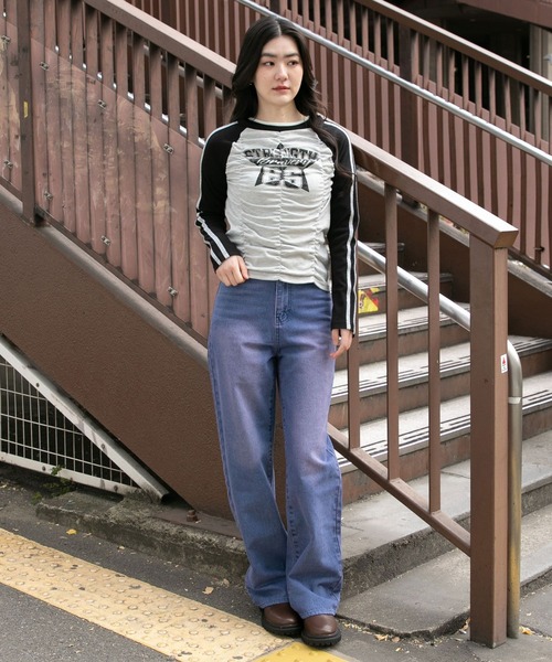 3.3 Field Trip （3.3フィールドトリップ）の「3.3 Field Trip／シャーリングラインロングスリーブ 2100060（Tシャツ/カットソー・レディース・グレー/アイボリー・FREE）」の7枚目の写真