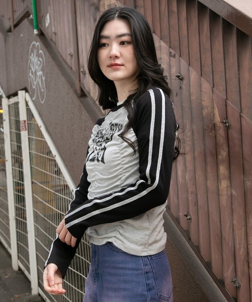 3.3 Field Trip （3.3フィールドトリップ）の「3.3 Field Trip／シャーリングラインロングスリーブ 2100060（Tシャツ/カットソー・レディース・グレー/アイボリー・FREE）」の9枚目の写真