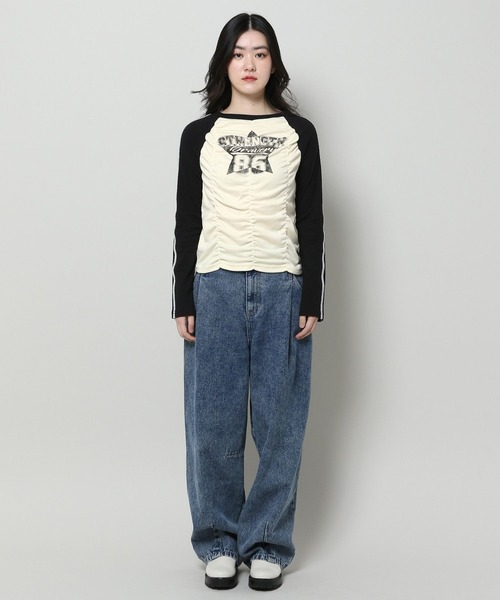 3.3 Field Trip （3.3フィールドトリップ）の「3.3 Field Trip／シャーリングラインロングスリーブ 2100060（Tシャツ/カットソー・レディース・グレー/アイボリー・FREE）」の12枚目の写真