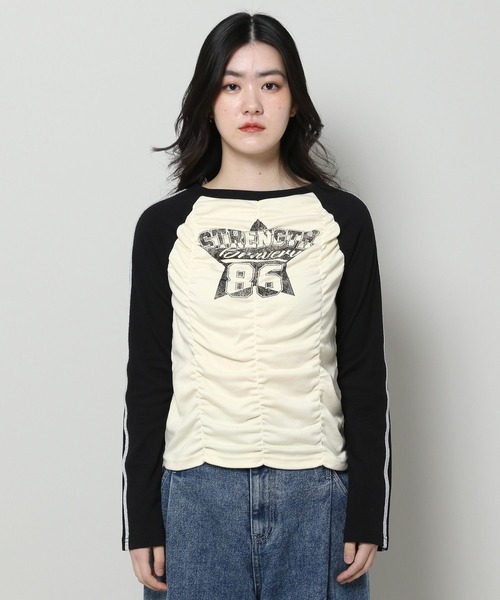 3.3 Field Trip （3.3フィールドトリップ）の「3.3 Field Trip／シャーリングラインロングスリーブ 2100060（Tシャツ/カットソー・レディース・グレー/アイボリー・FREE）」の13枚目の写真