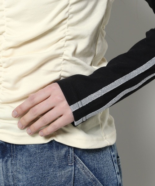 3.3 Field Trip （3.3フィールドトリップ）の「3.3 Field Trip／シャーリングラインロングスリーブ 2100060（Tシャツ/カットソー・レディース・グレー/アイボリー・FREE）」の18枚目の写真